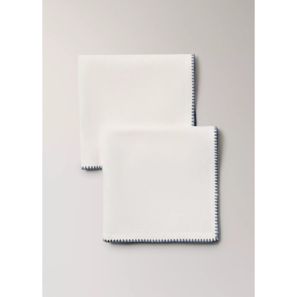 Serviettes de table lin coton contraste blanc cassé, MANGO HOME