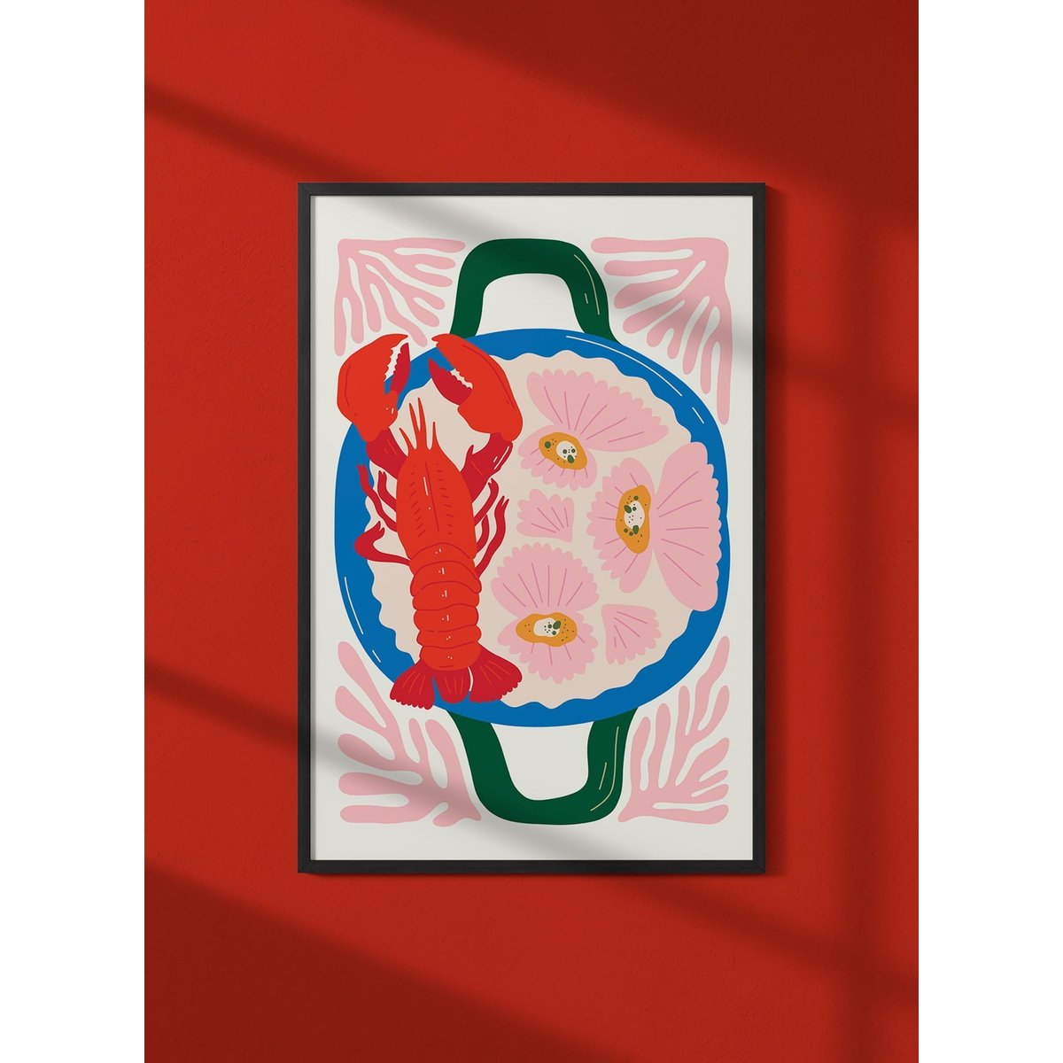 Affiche Homard & Coquilles blanc, L'AFFICHERIE