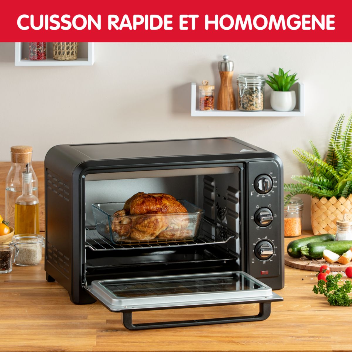 Mini four Optimo 33 l. OX464810 noir, MOULINEX