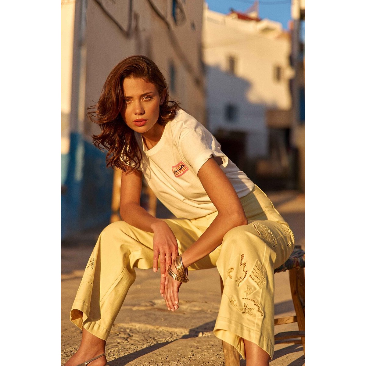 Tolombe Front and Back Printed Short Sleeve T-Shirt ecru , LA PETITE ETOILE