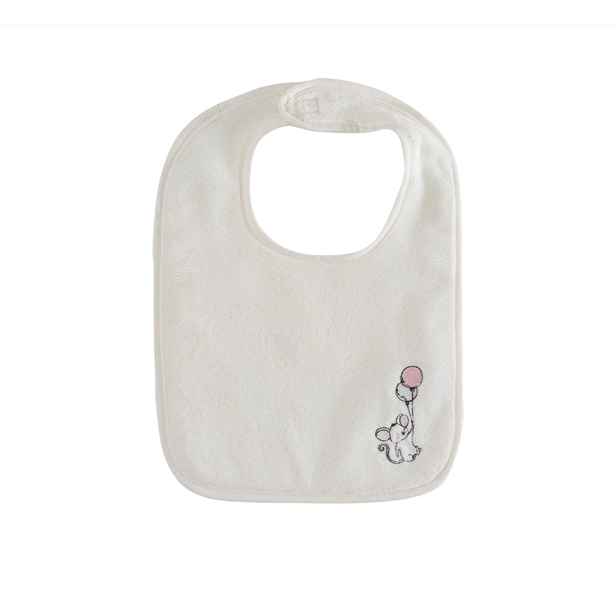 Lot de 2 bavoirs en coton peigné Zéro Twist BABY SOFT SOURIS SKY ecru, SENSEI MAISON