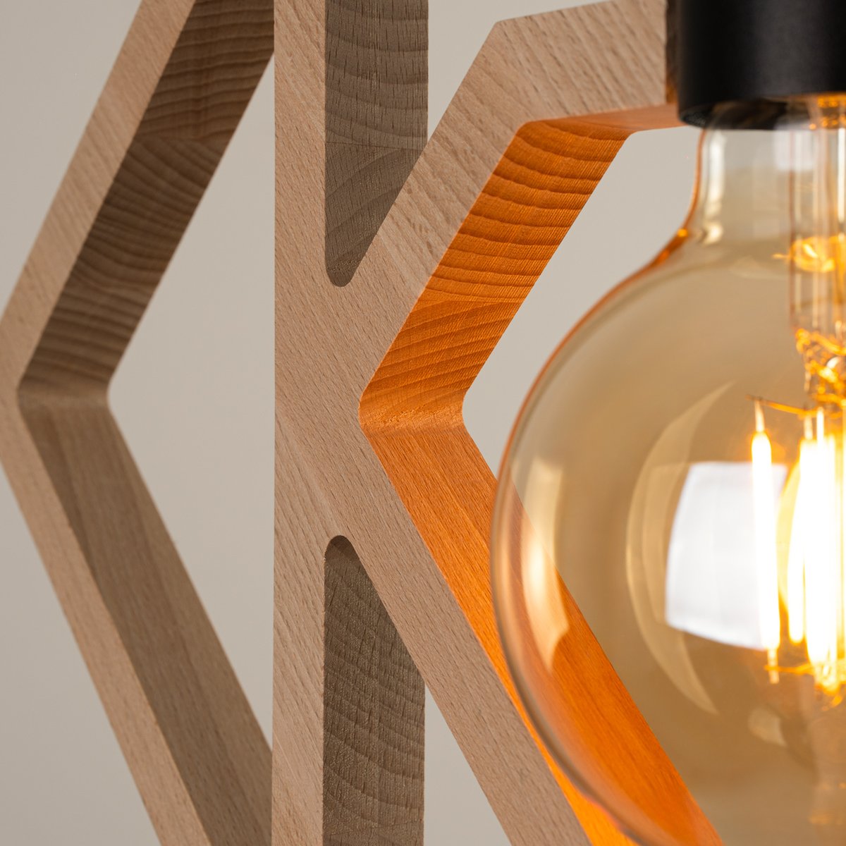 Suspension Bois Naturel E27 1 Caro naturel, EDEN
