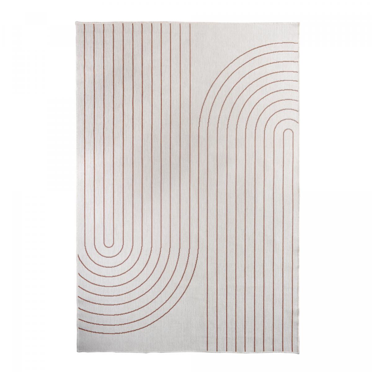 Tapis extérieur, kilim reversible AN REVERSIBLE terracota, écru, UN AMOUR DE TAPIS