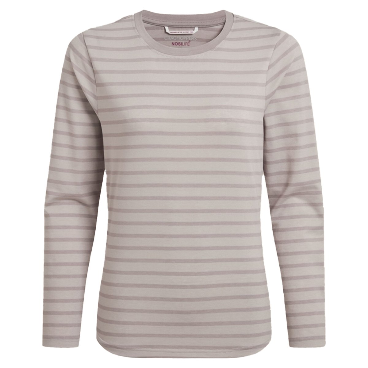 T-shirt manches longues motif/style à rayures AKONA rose, CRAGHOPPERS