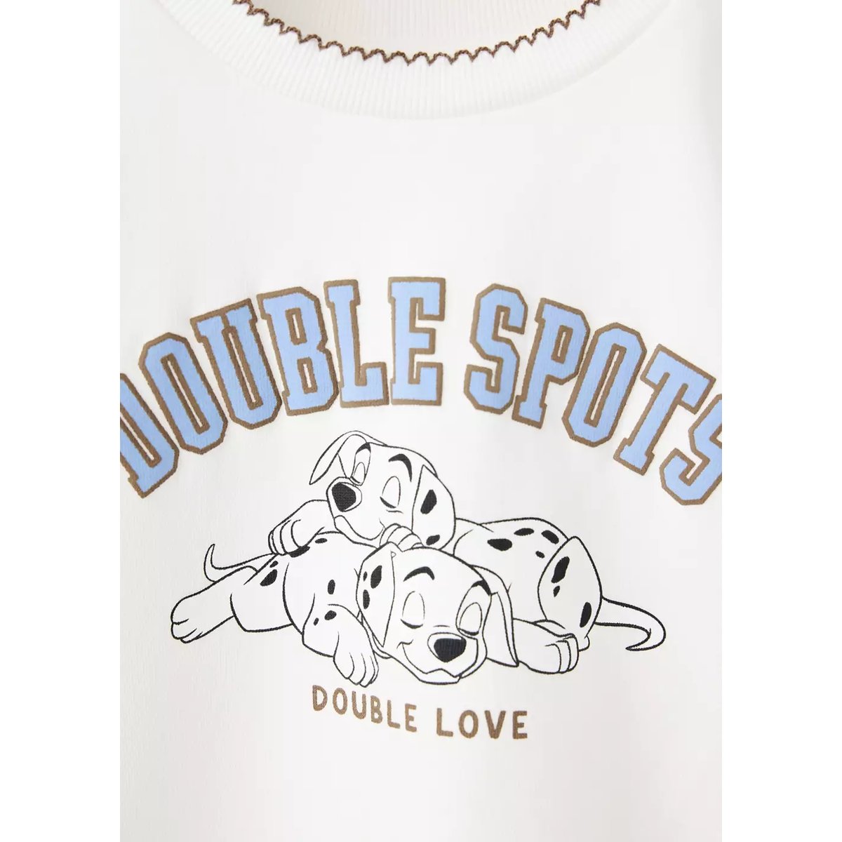 Sweat-shirt en coton 101 Dalmatiens blanc cassé, MANGO BABY