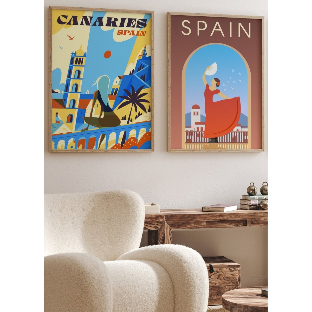 Affiche Îles Canaries blanc, L'AFFICHERIE