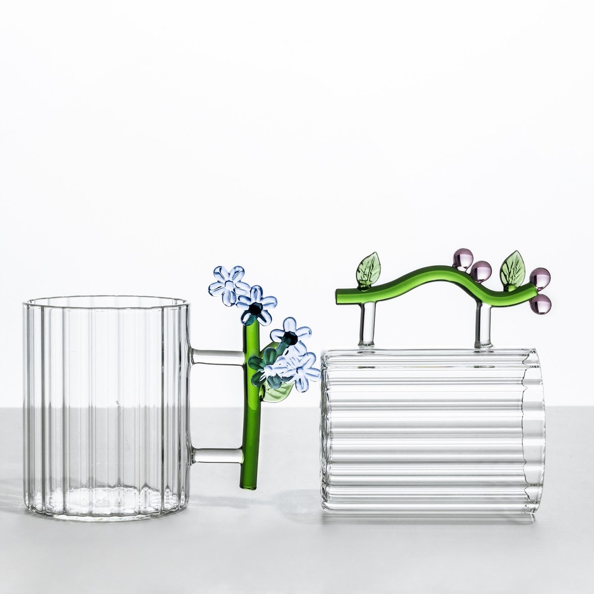 Mug verre anse fleurs sculptées  BOTANICA multicolore, ICHENDORF