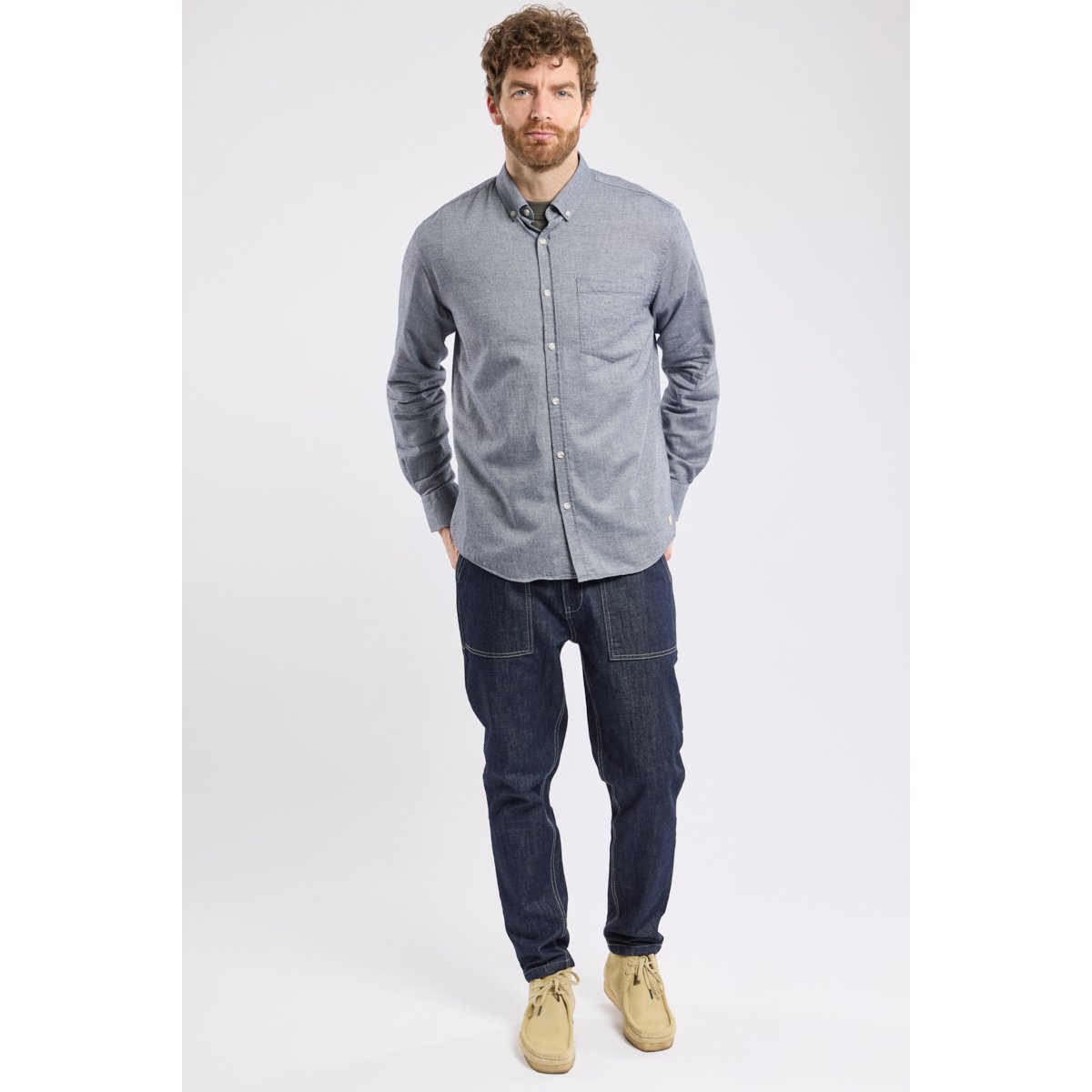 Chemise flanelle Héritage en coton HERITAGE marine deep, ARMOR-LUX