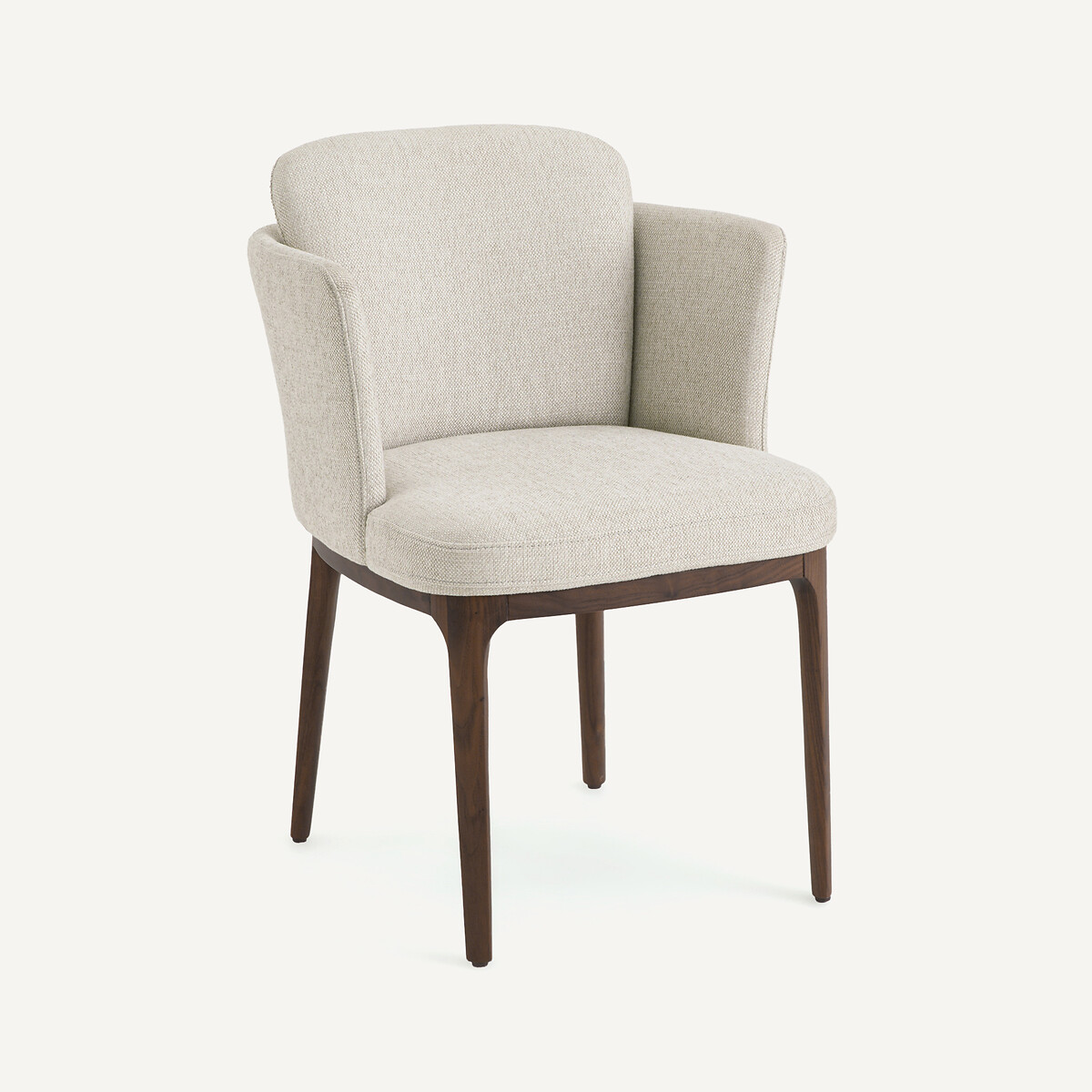 Tafel fauteuil met walnoten poten en Jabote gevlochten stof touwkleur, AM.PM
