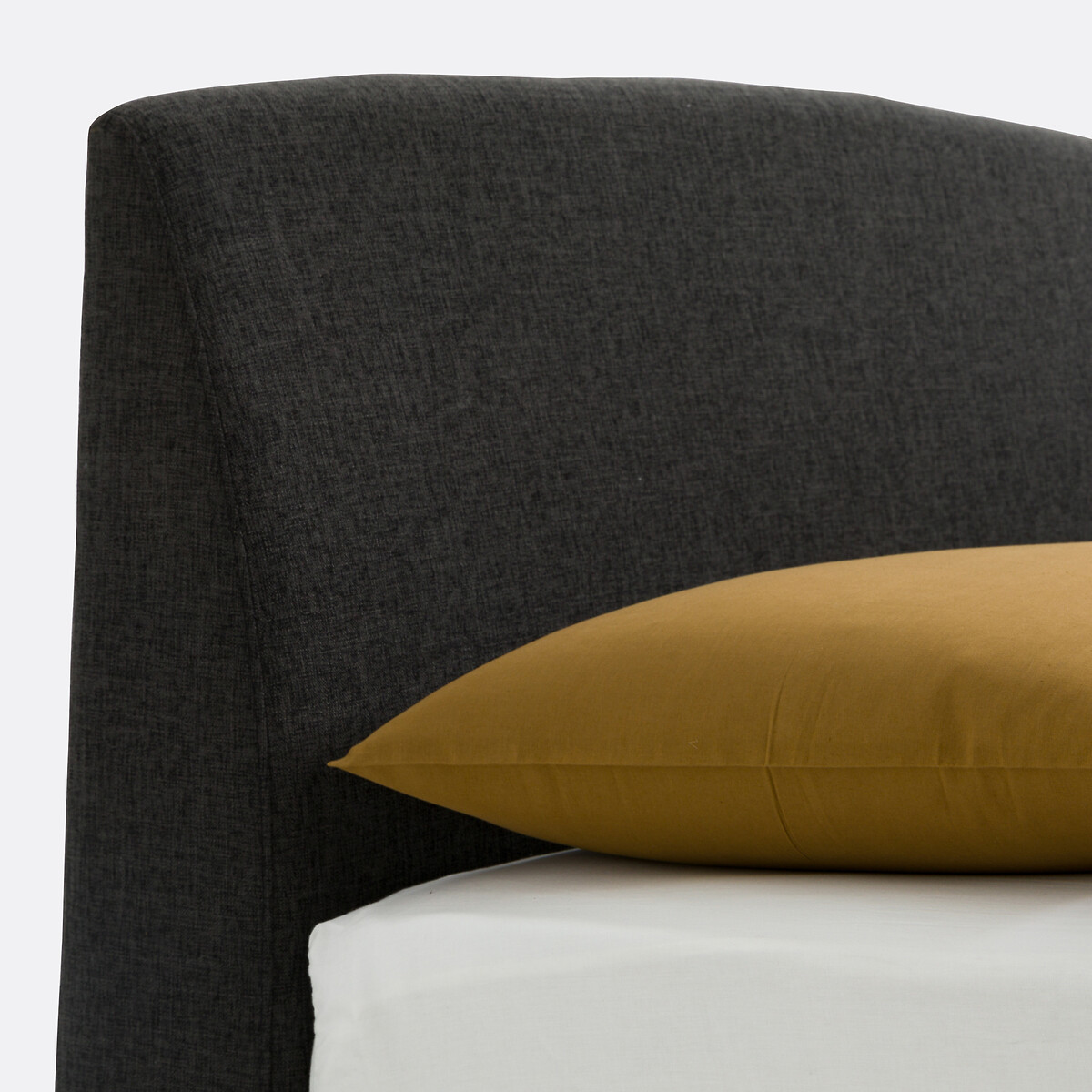 Cama con somier de cabecero AGURA gris oscuro / nogal, LA REDOUTE INTERIEURS