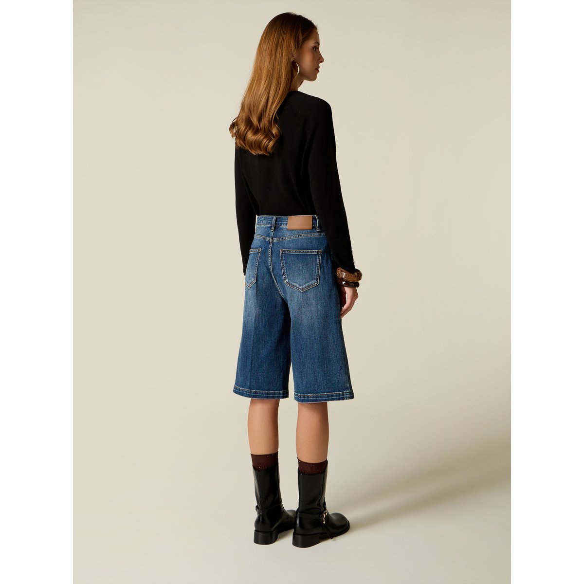 Bermuda en denim bleu, OLTRE