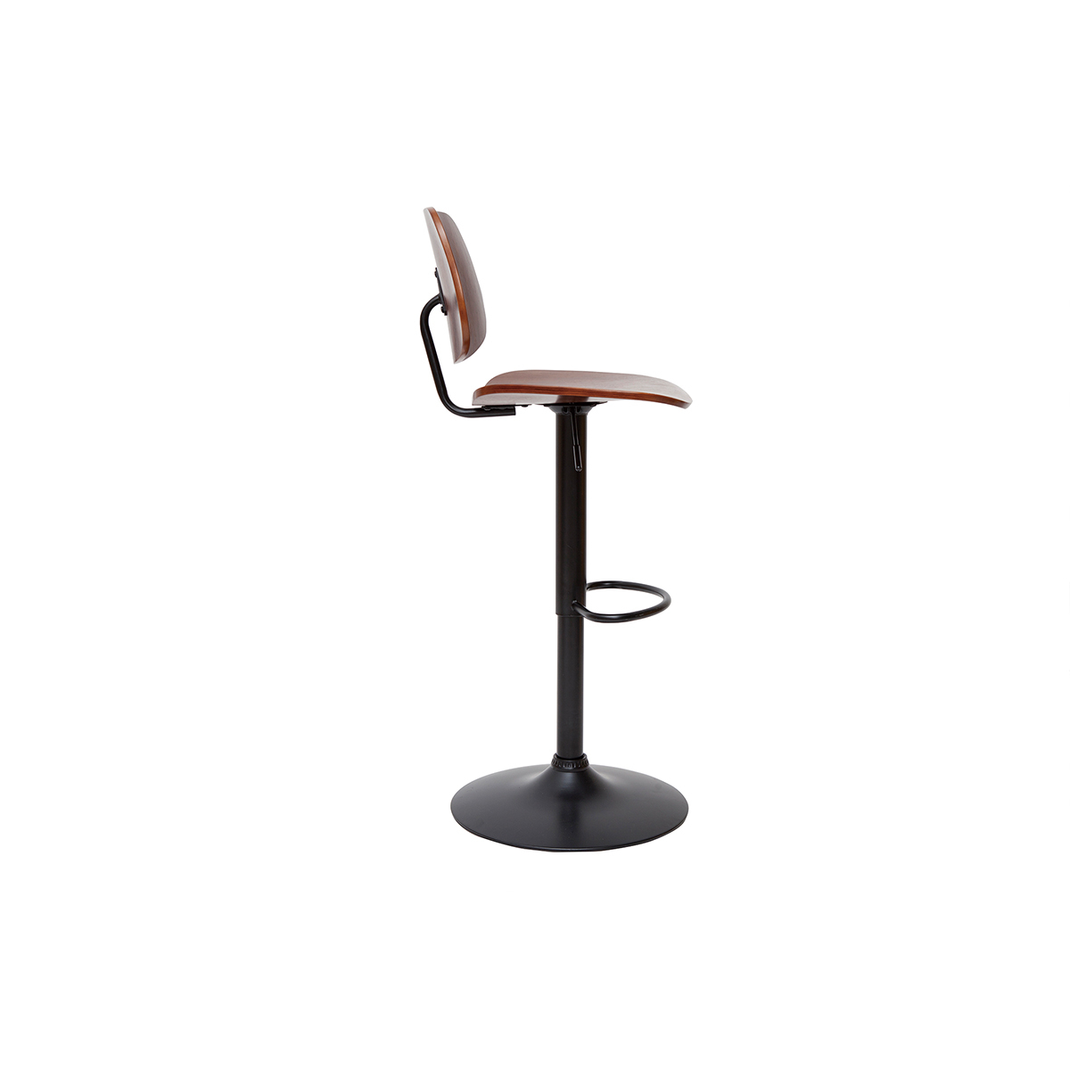 Tabouret de bar relevable TOBIAS marron, MILIBOO