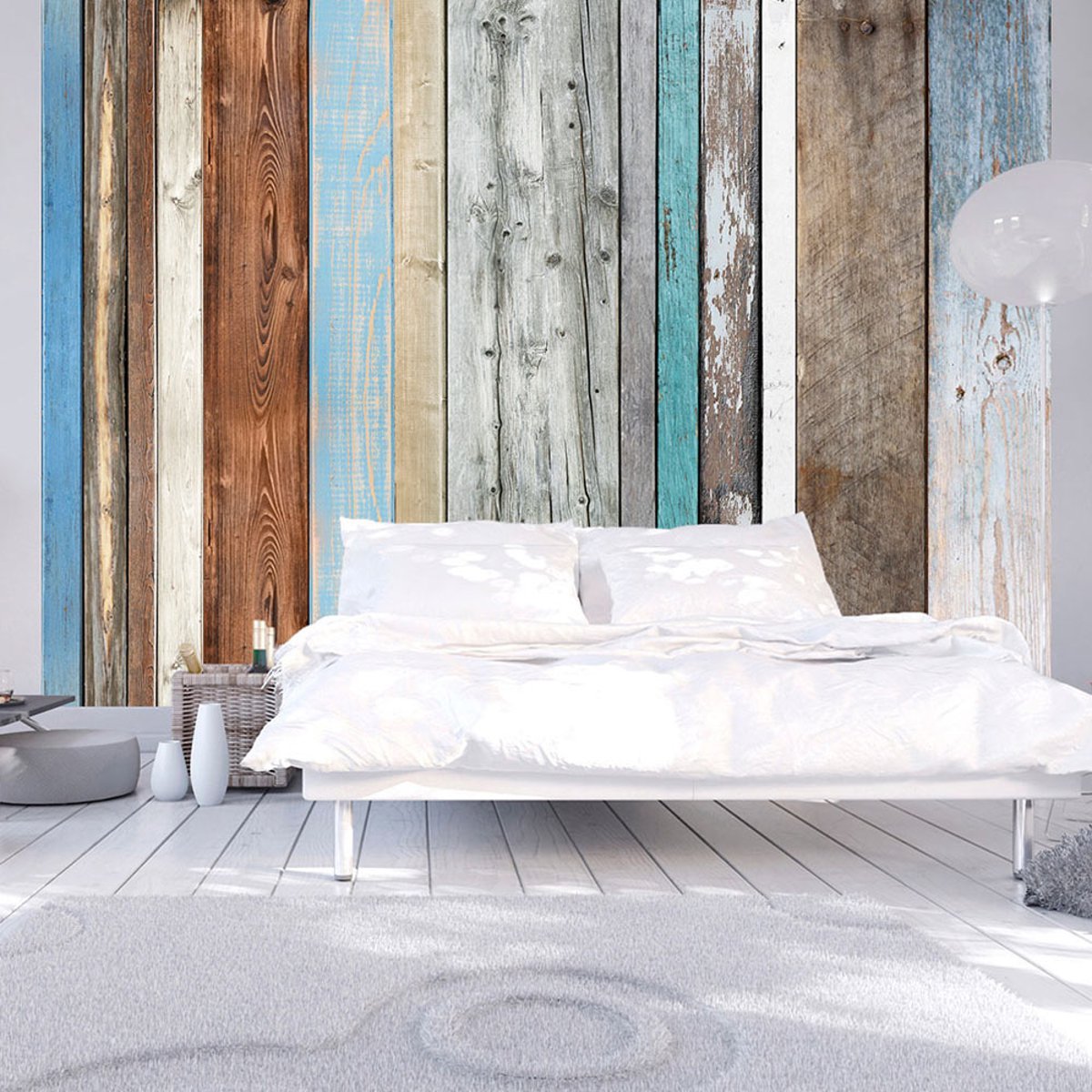 Papier peint intissé panoramique Colors Arranged bleu, EDEN