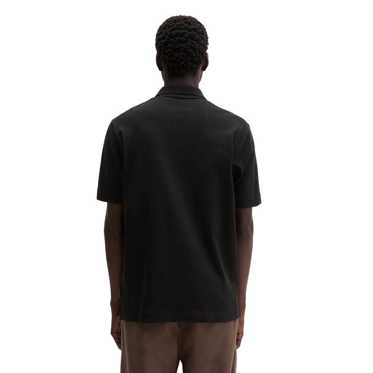 T-shirt en jersey à manches courtes regular en coton et lin mélangés noir, MARC O'POLO