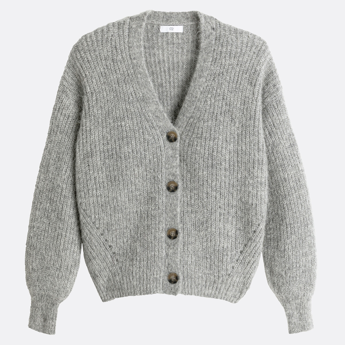 Gilet col V, alpaga mélangé, Signature GILDAS gris chiné, LA REDOUTE COLLECTIONS