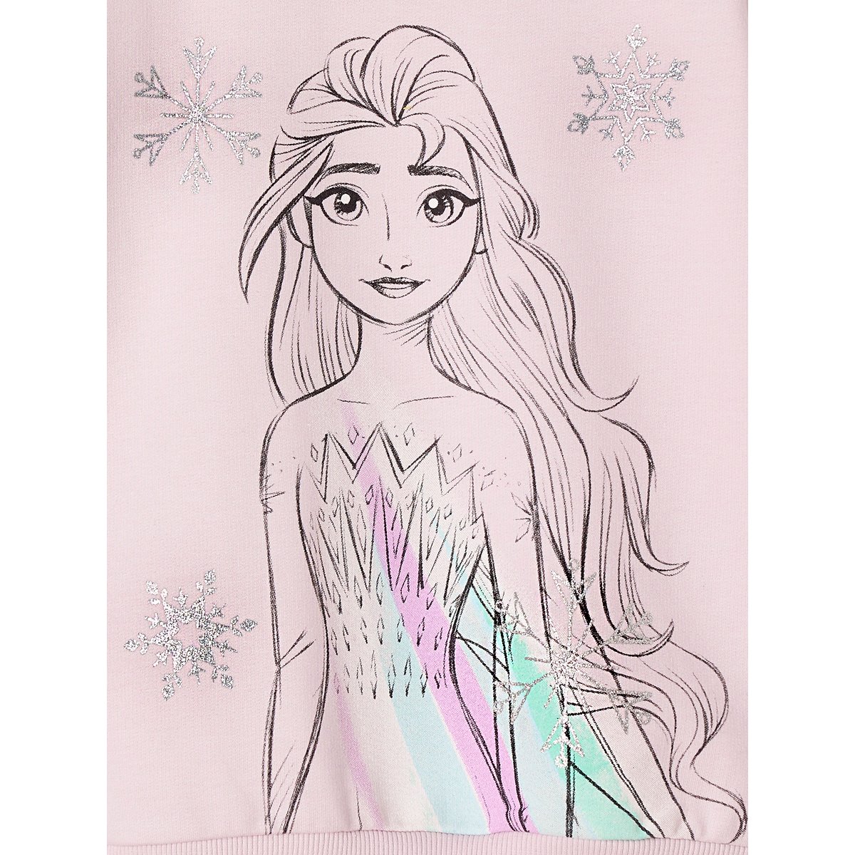 Sweat Reine des neiges Elsa glitter lilas poudré, VERTBAUDET