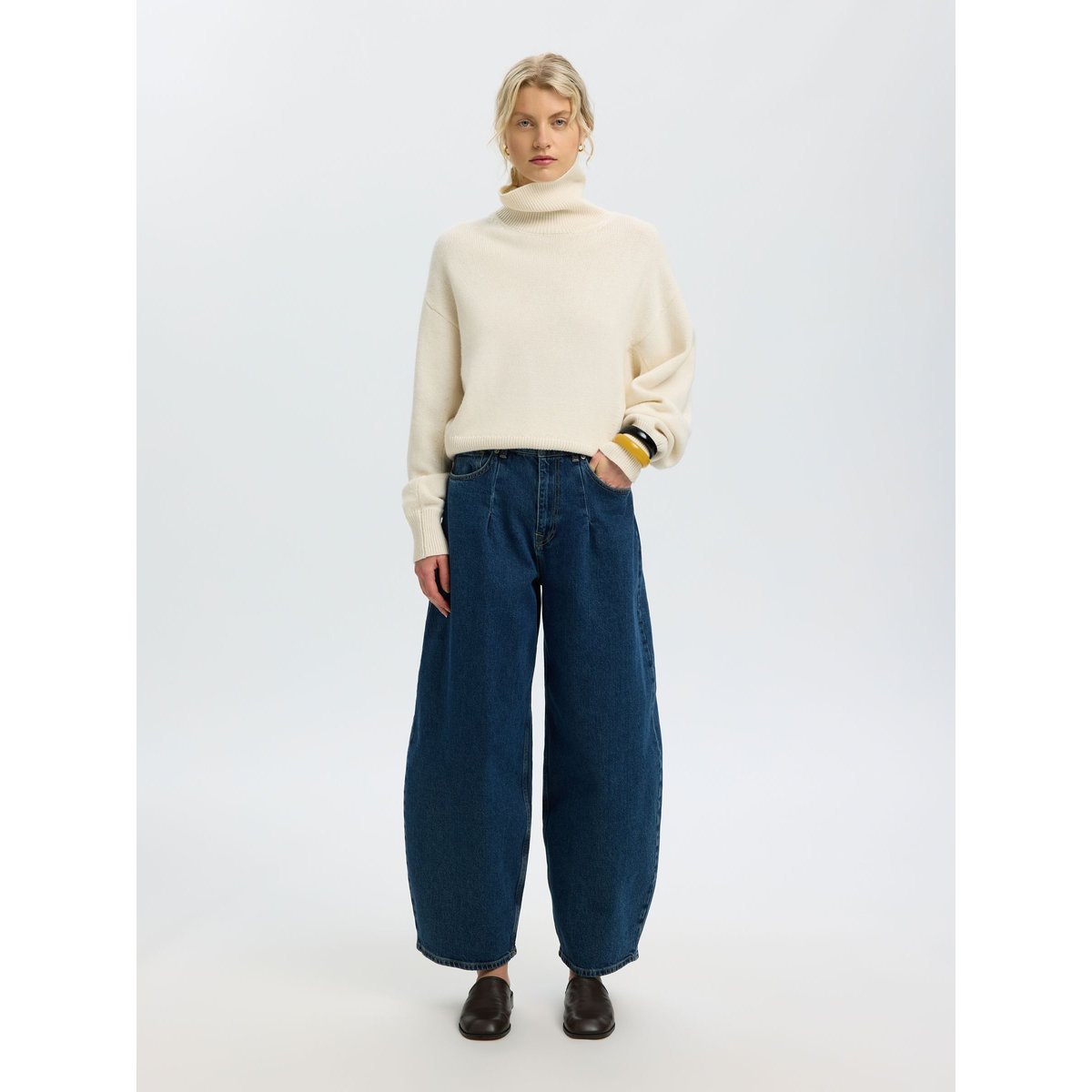 Jeans Barrel bleu - medium blue denim1, SELECTED