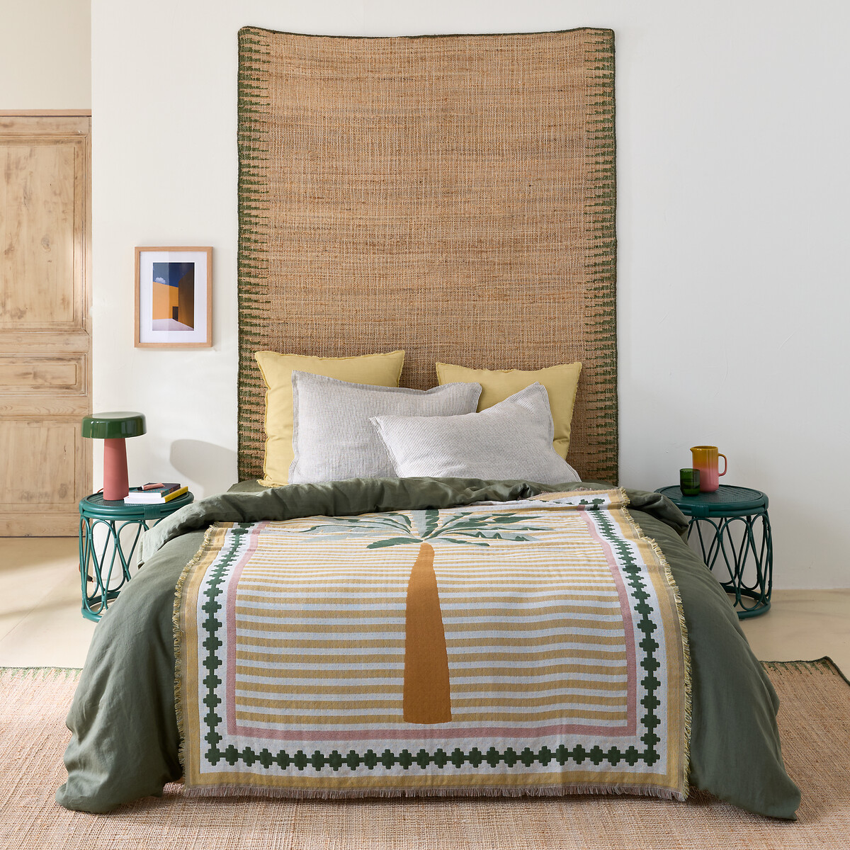 Plaid jacquard frangé, Mercado multicolore, LA REDOUTE INTERIEURS