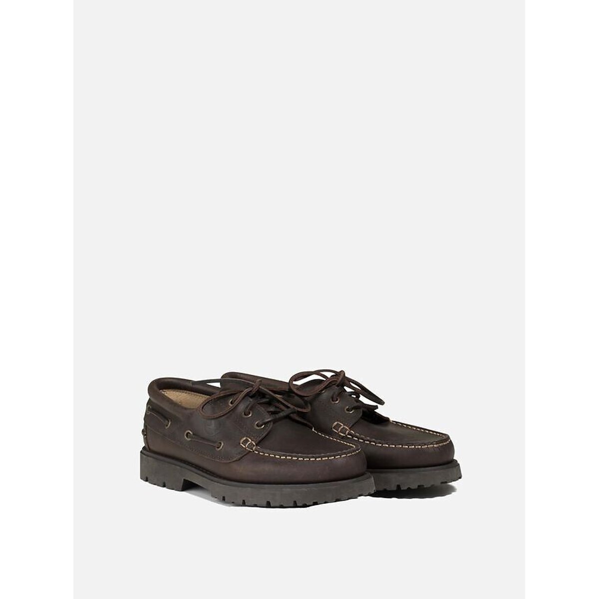 Mocassins à lacets en cuir Tarmac marron foncé, AIGLE