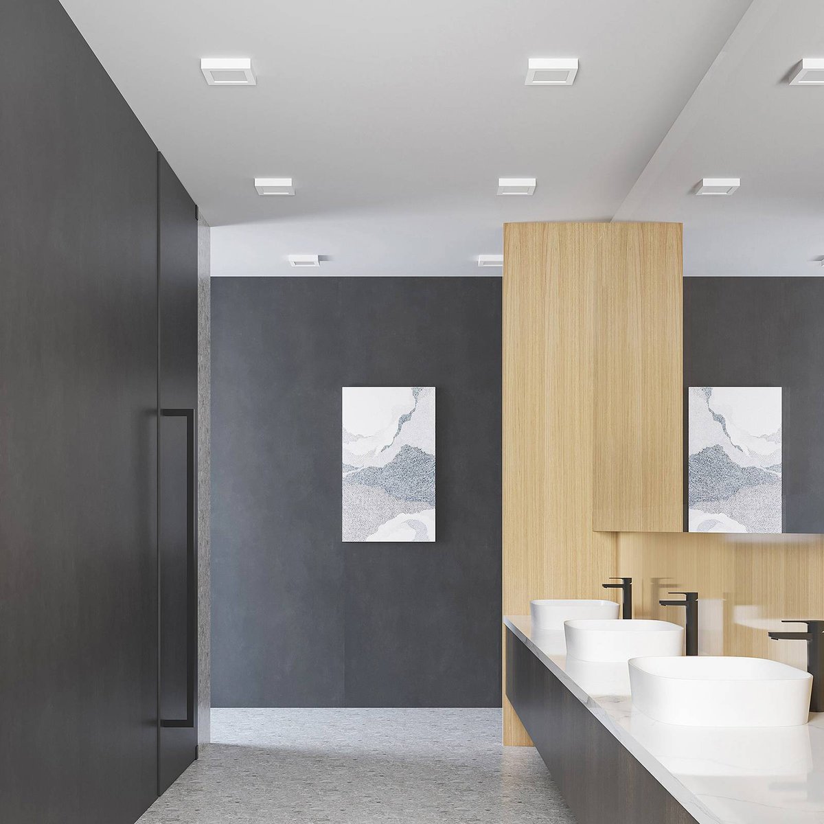 Plafonnier en aluminium moderneLED, Alette blanc, PRIOS