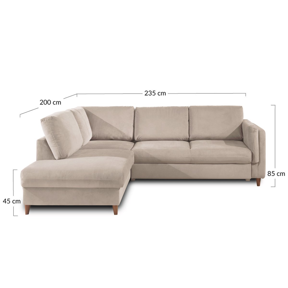Canapé d'Angle Convertible 5 places - BROOKE bleu canard, BEST MOBILIER