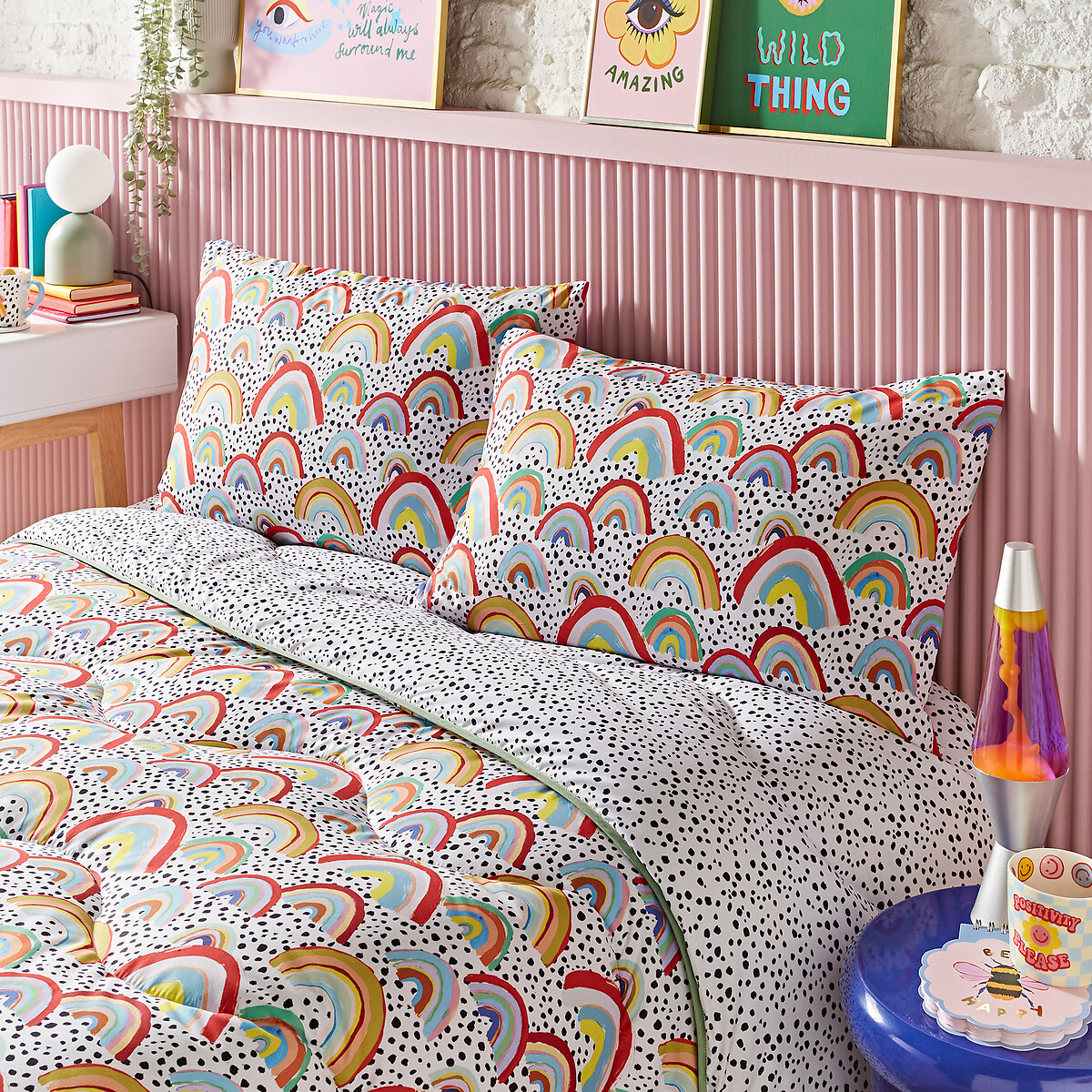 Eleanor Bowmer 10.5 Tog Rainbow Coverless Duvet and Pillowcase Set multi-coloured, NIGHT LARK