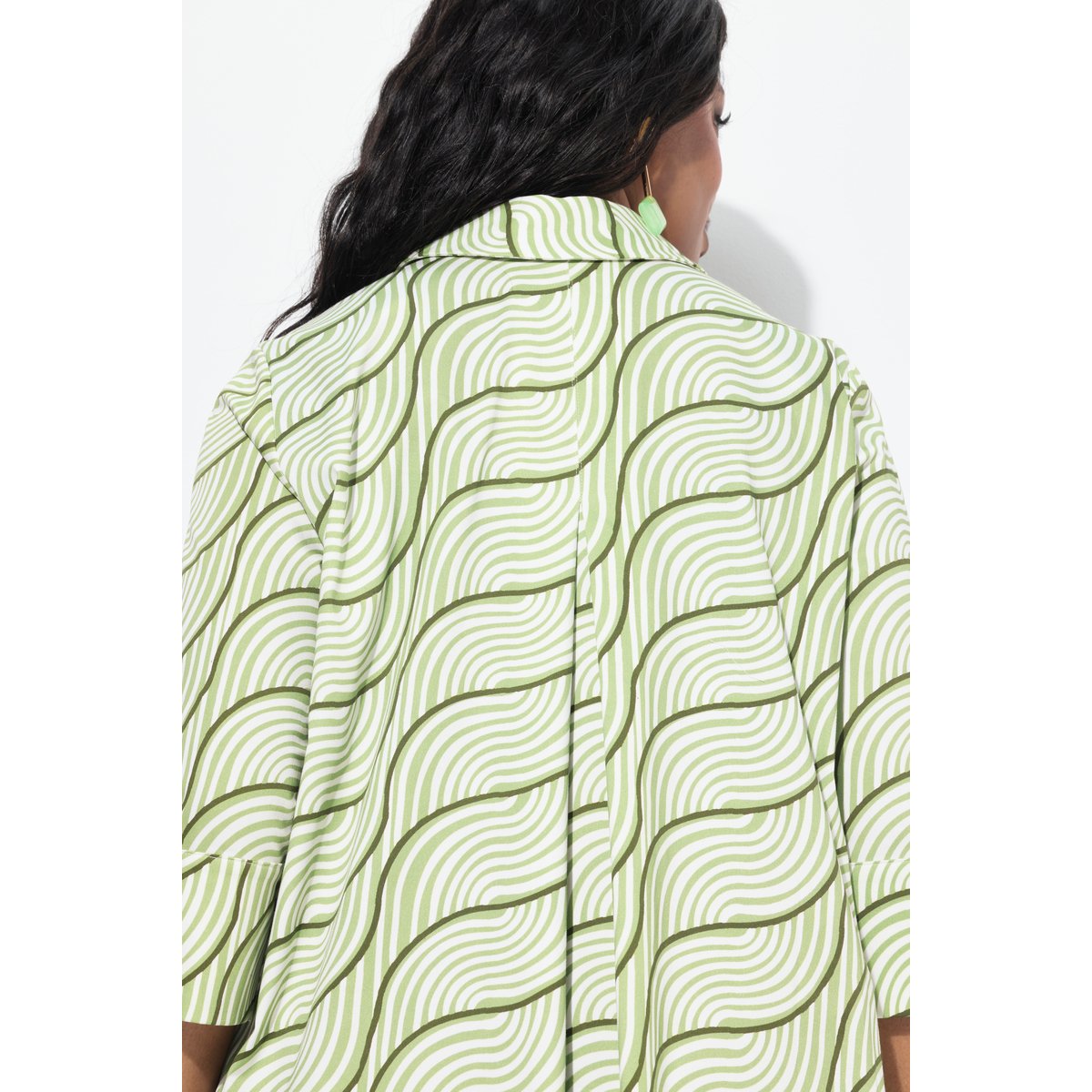 Robe à poches. Coupe évasée. Col chemise blanc neige, ULLA POPKEN
