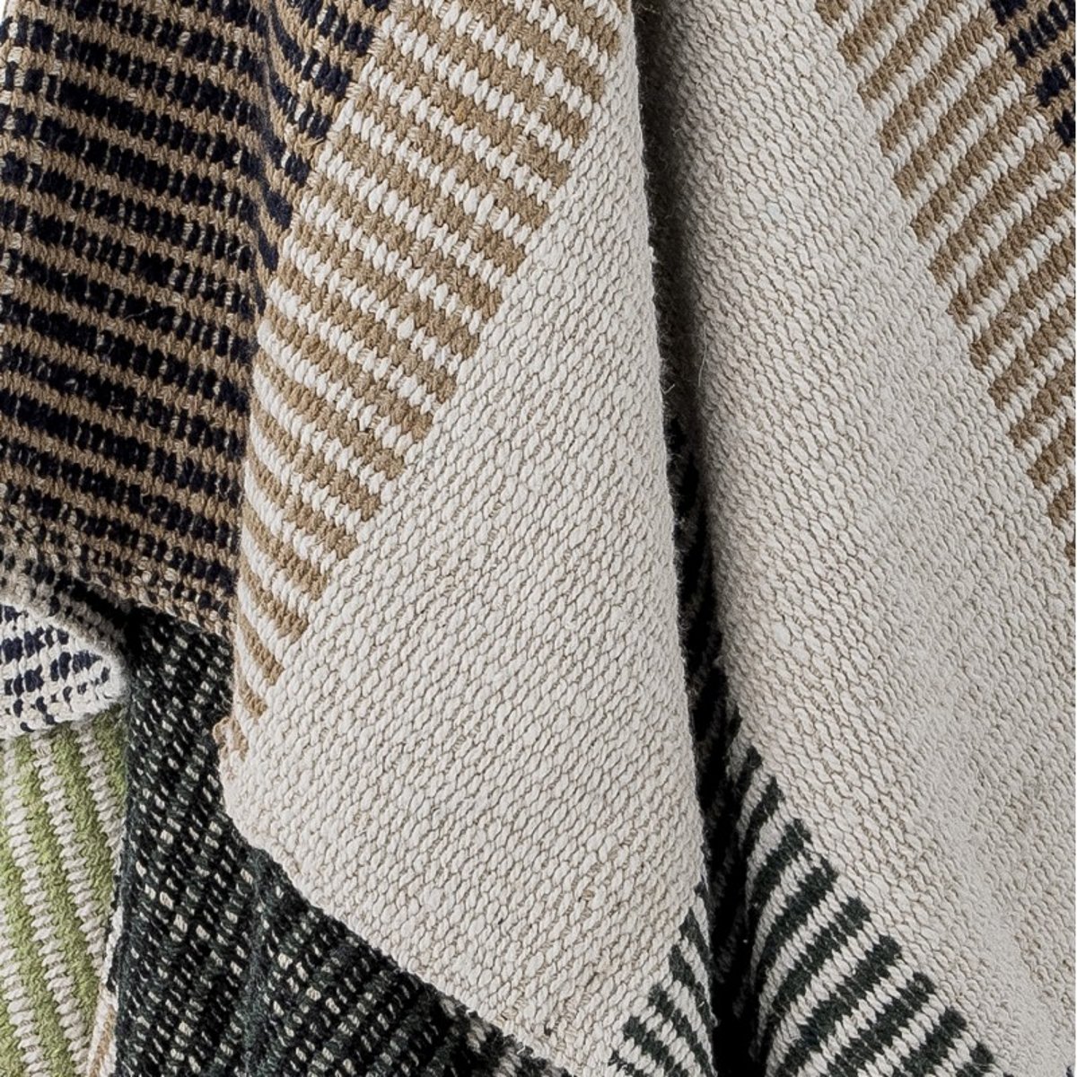Plaid rayures coton recyclé ISNEL multicolore, BLOOMINGVILLE