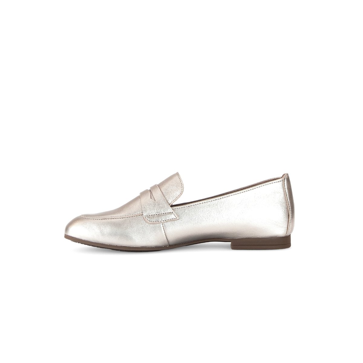 Mocassins en à talon décroché effet galvanisé doré, GABOR