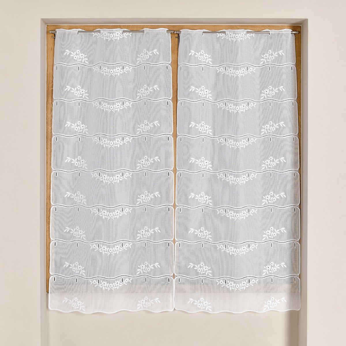 Modulable en maille à motif floral - QABANE blanc, HOME MAISON