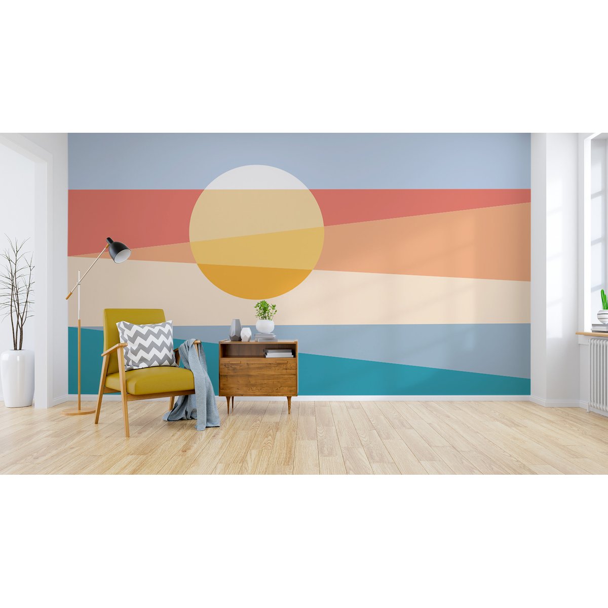 Papier peint panoramique Dune, Orange 425 x 250cm orange, ACTE DECO
