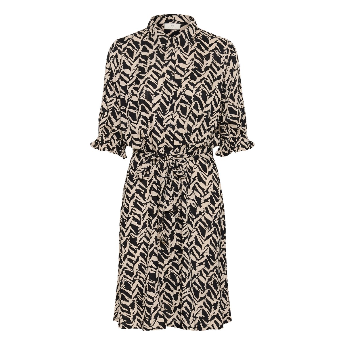 Robe noir beige black/feather grey lines, KAFFE