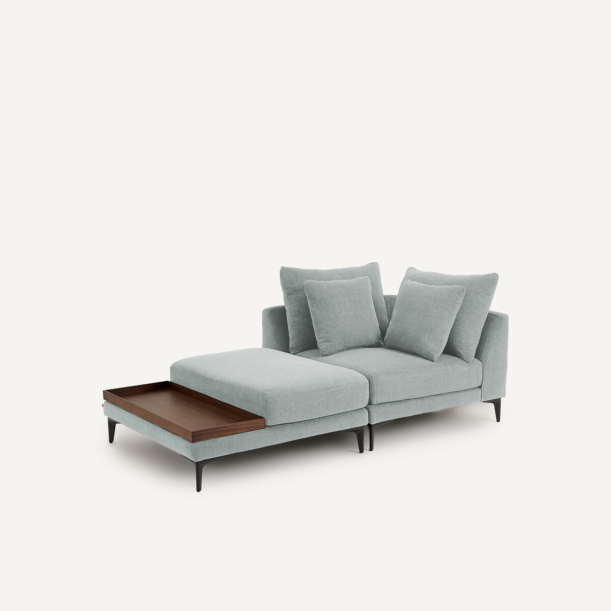 Ecksofa aus geflochtenem Polyester, MODERNISTE, Design Emmanuel Gallina aquamarin, AM.PM X EMMANUEL GALLINA