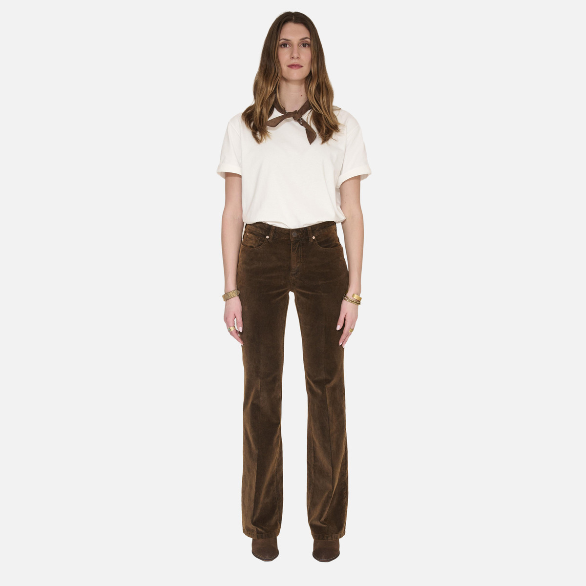 Pantalon THE HARLEY COTTON SUEDE mocha, MKT STUDIO