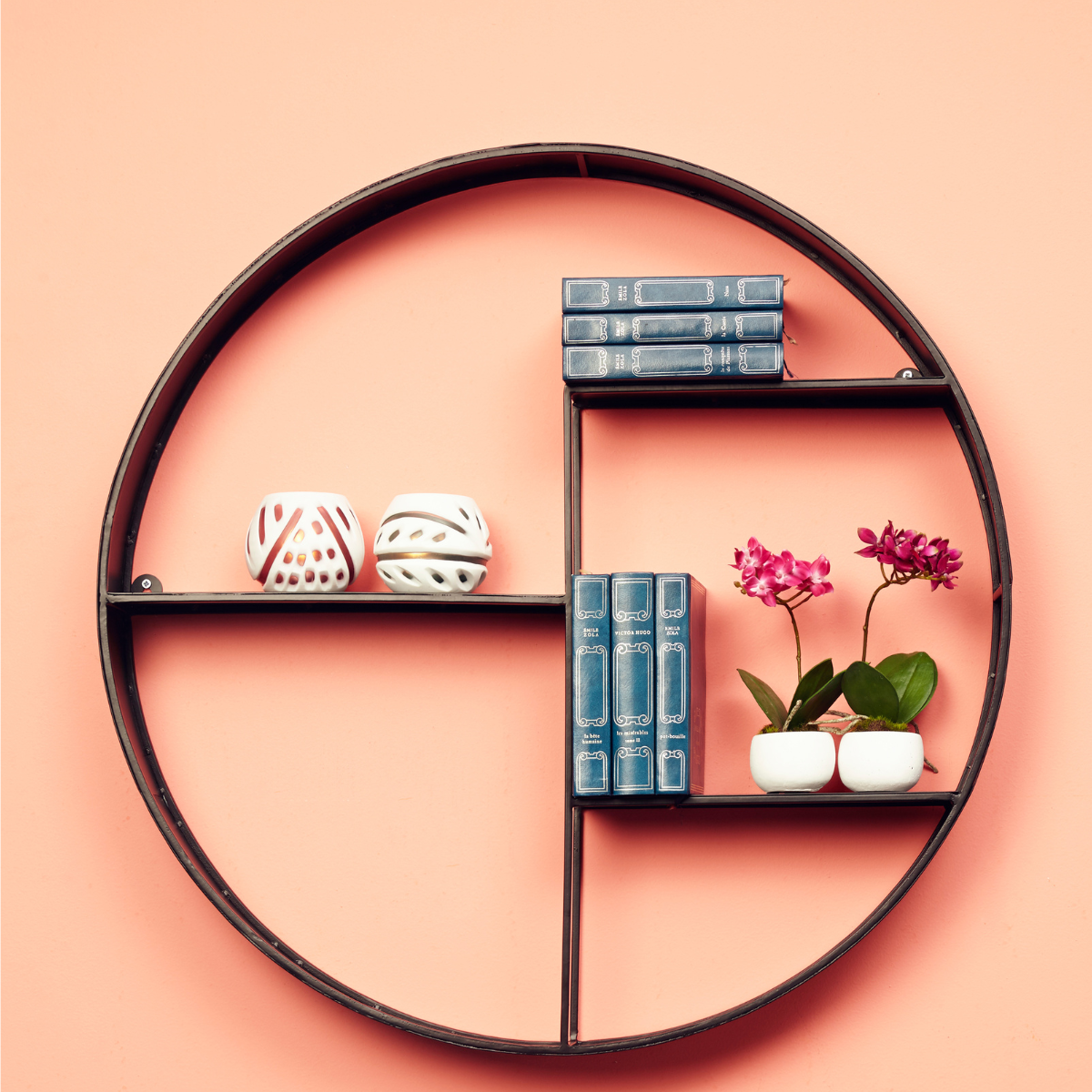Porte-bougie décoratif en verre soufflé H9 bleu, SIA DECO