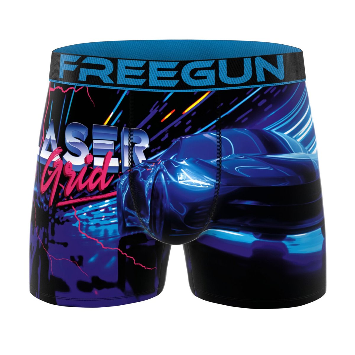 Lot De 3 Boxers Microfibre jaune/orange/rouge/bleu, FREEGUN