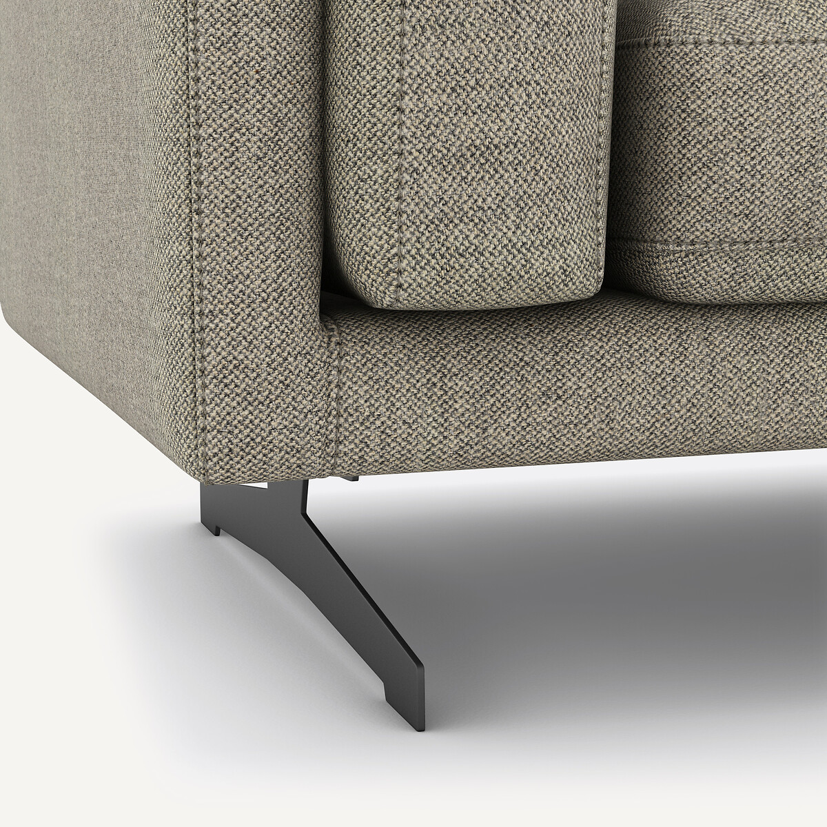 Ecksofa César, Tweed-Optik natur/hellgrau, AM.PM