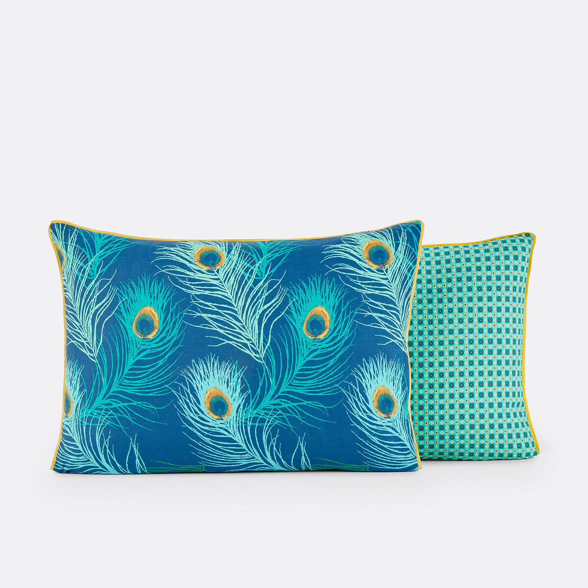 Taie percale de coton, Shakhra bleu/vert/jaune, LA REDOUTE INTERIEURS