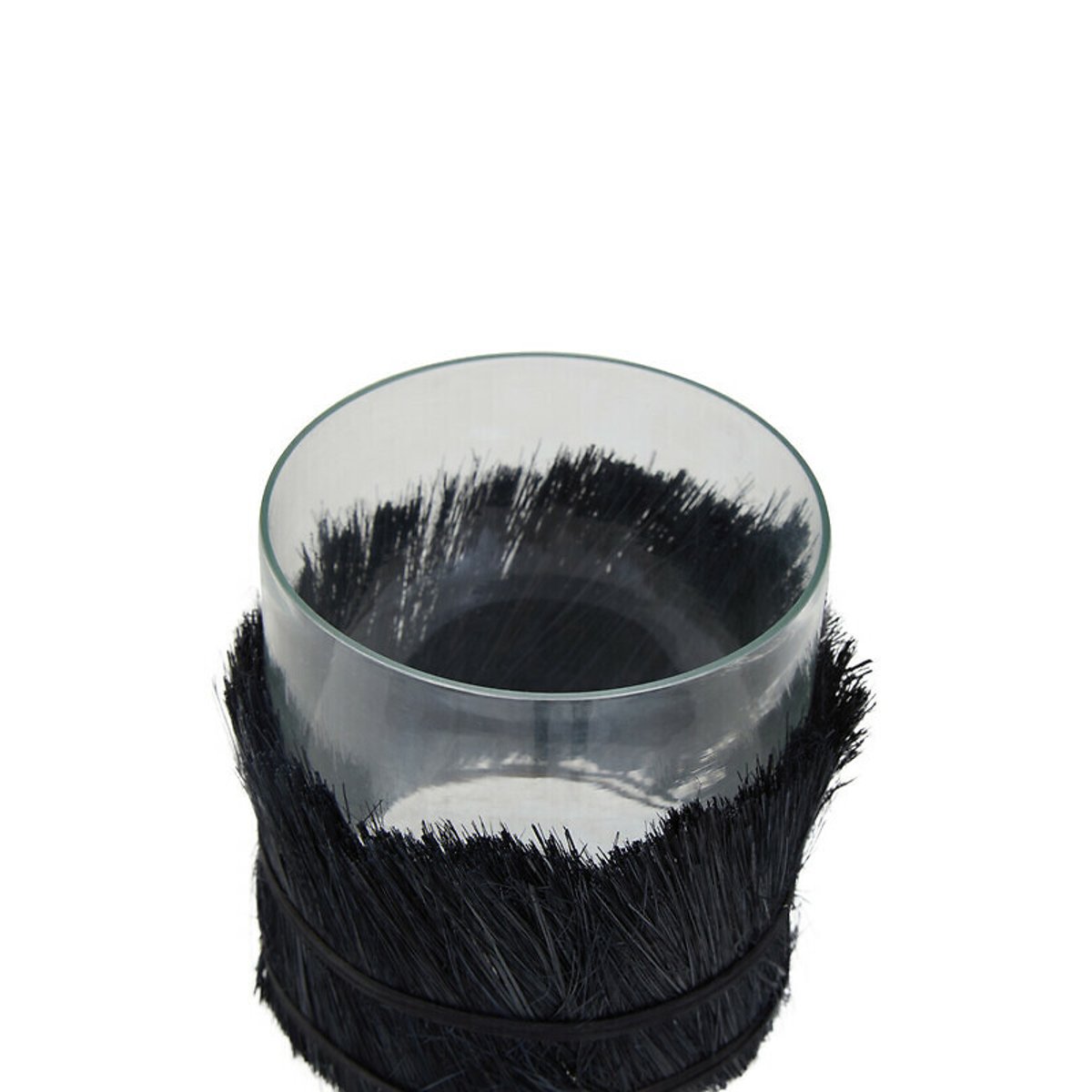 Medium Raffia Candle Holder in Black black, ÉDITÉ