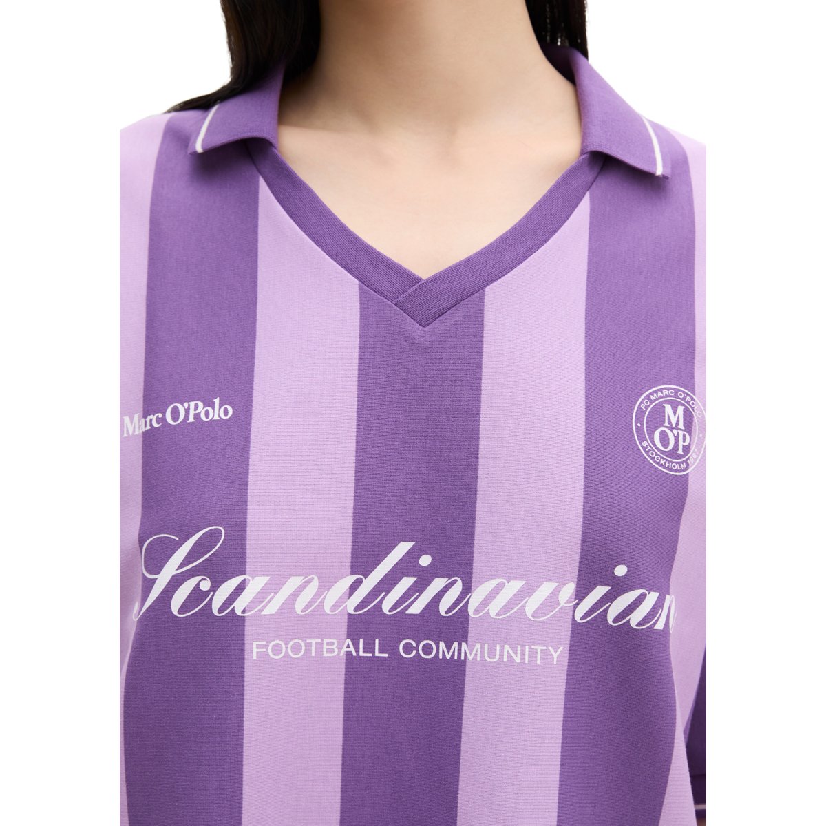 MOP Club '67 Football Maillot Dress, Striped en jersey interlock violet, MARC O'POLO