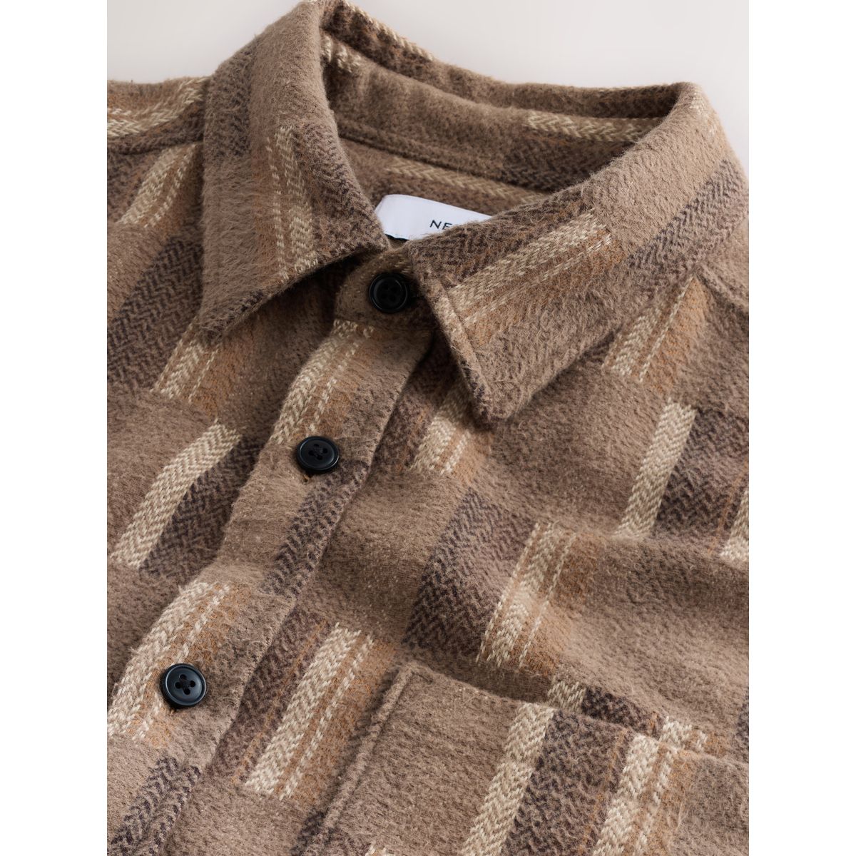 Veste-chemise à motif patchwork marron, NEXT