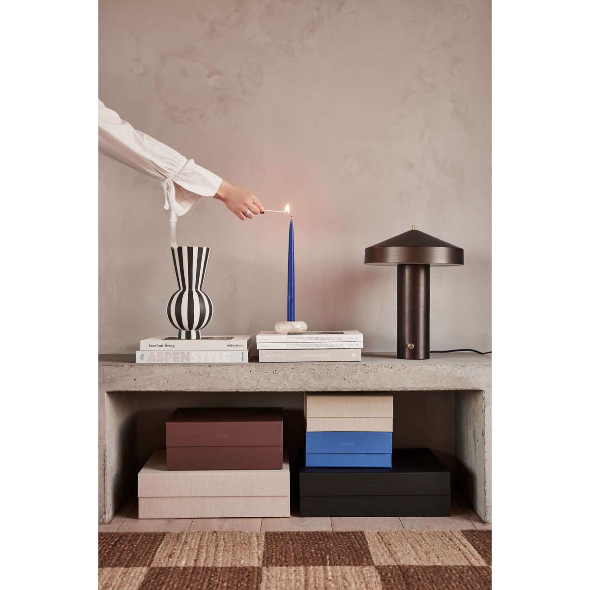 Boîte de rangement en carton à compartiments LIVING beige, OYOY LIVING DESIGN