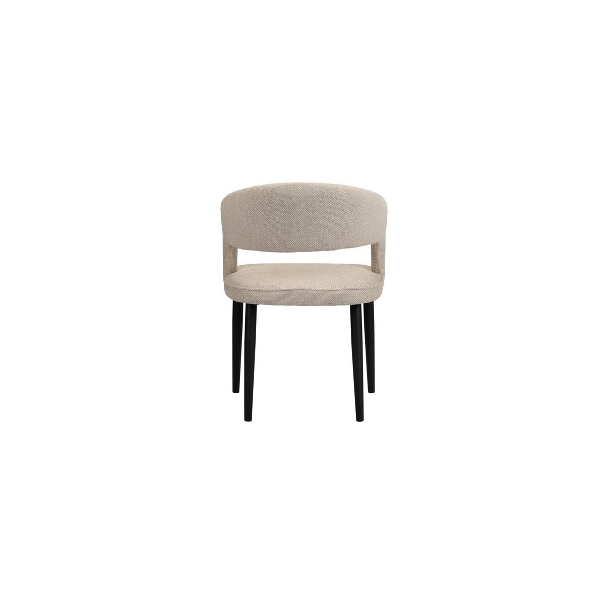Lot de 2 chaises tissu texturé, LOUIS beige, BOBOCHIC