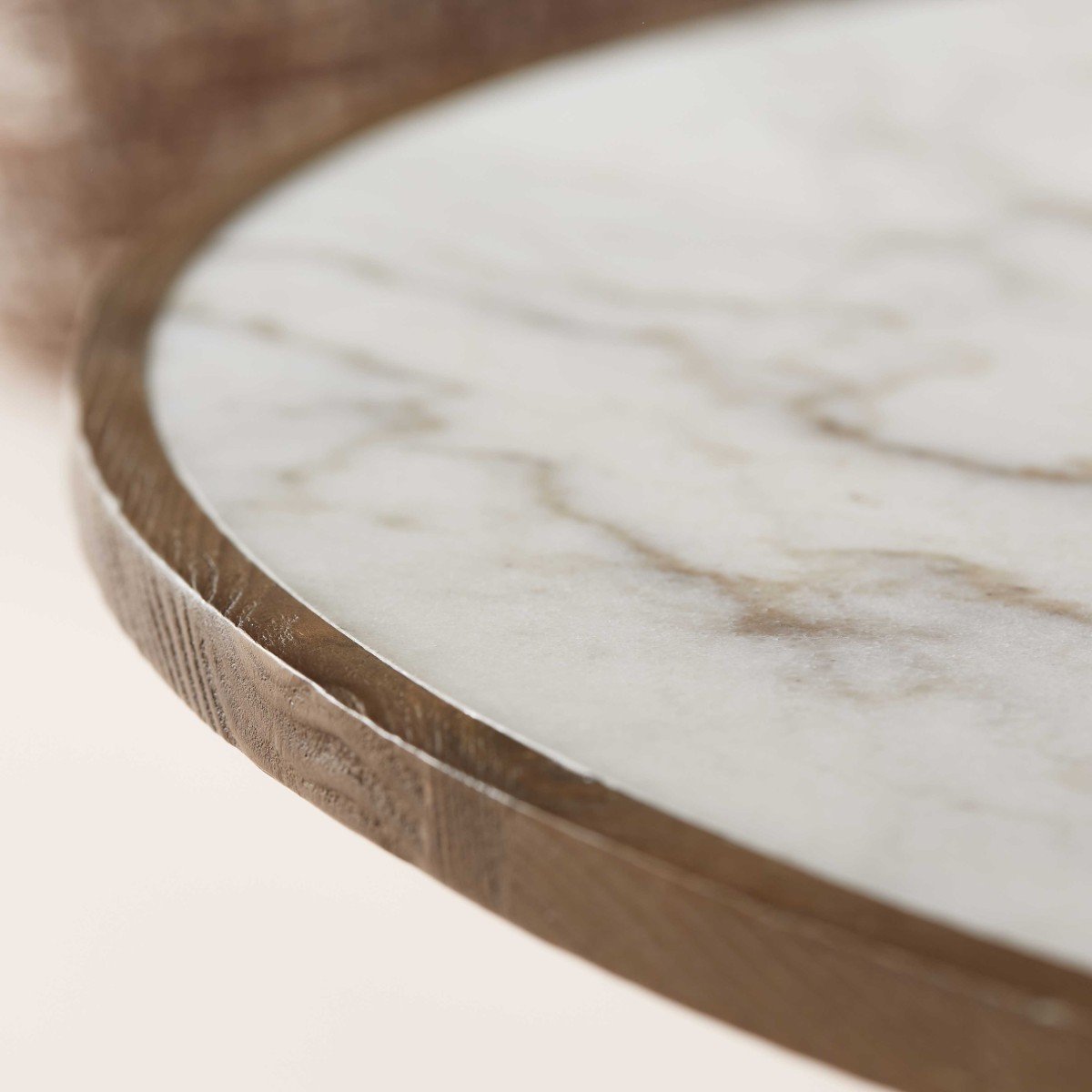 Table basse en chêne et marbre D80 cm - MAFRA bois clair, SIGNATURE