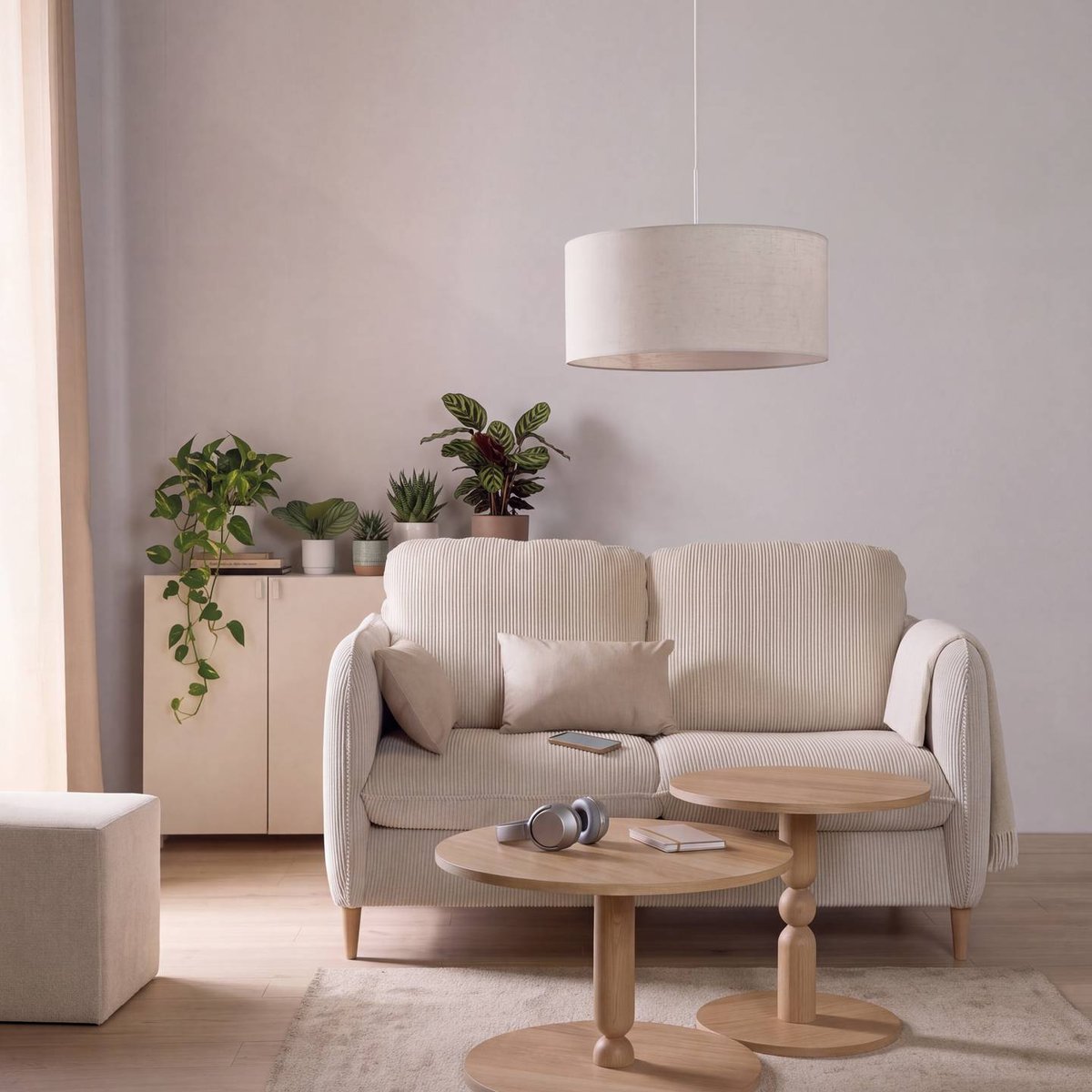 Abat-jour pour suspension lin 60 cm - ROSELINE beige, CAMIF