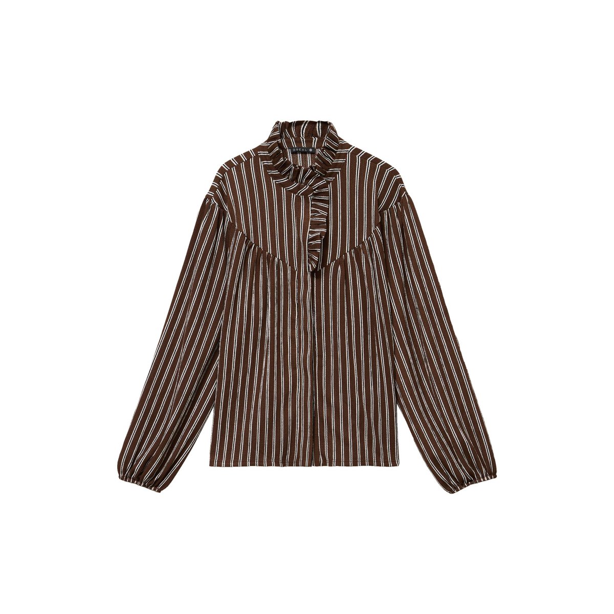 Blouse droite manches longues marron, BREAL