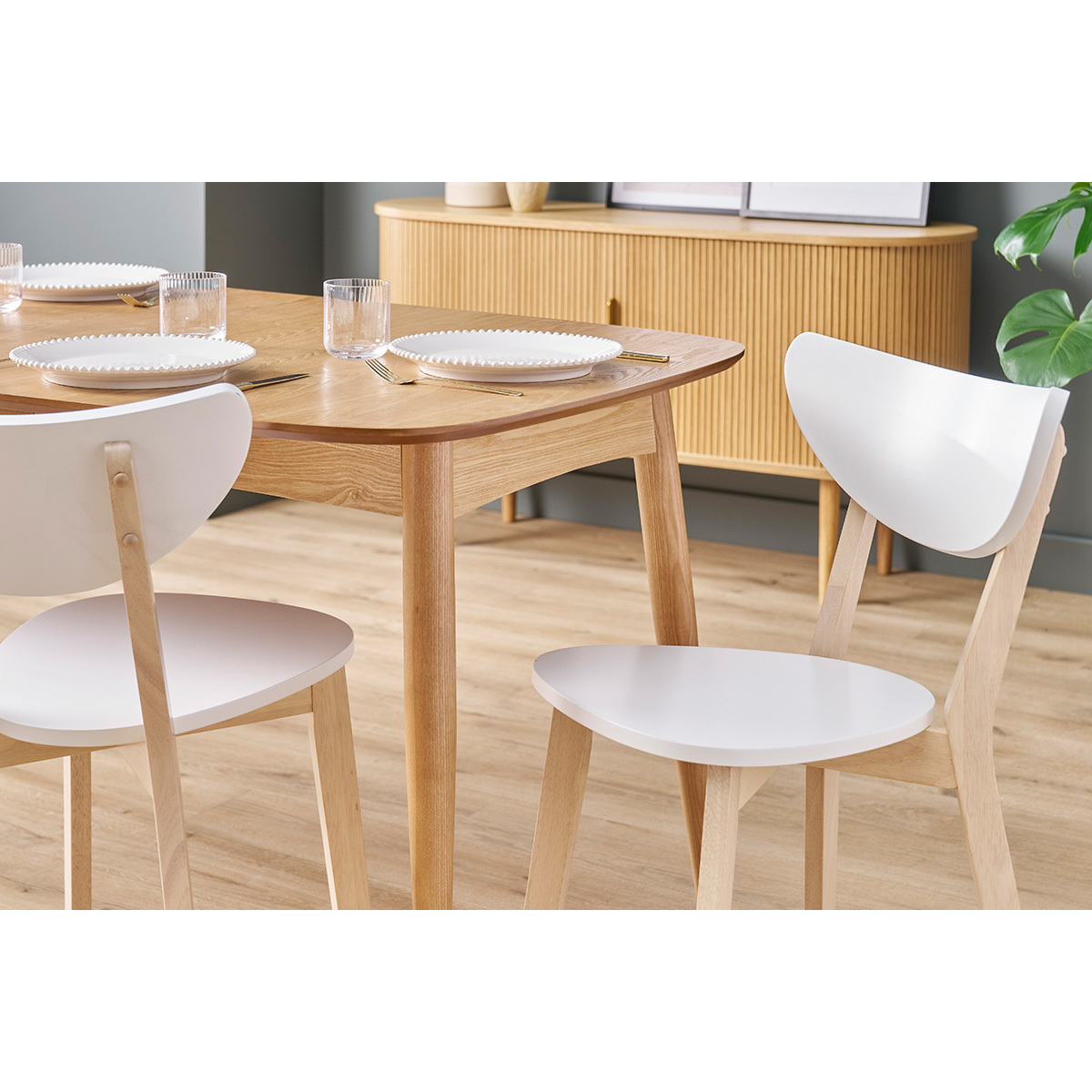 Chaises scandinaves (lot de 2) LEENA blanc, MILIBOO