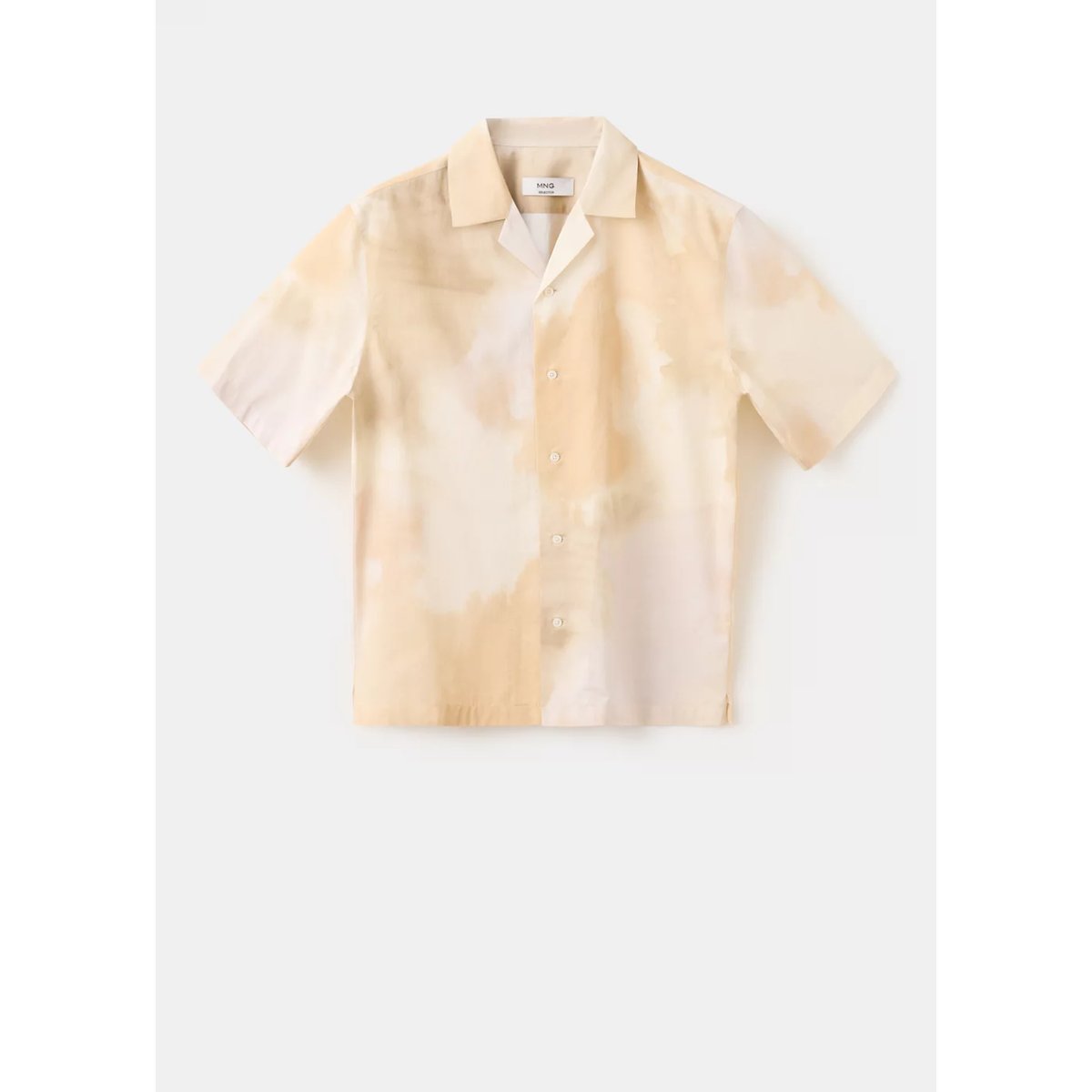Chemise imprimée 100 % coton vanille, MANGO MAN
