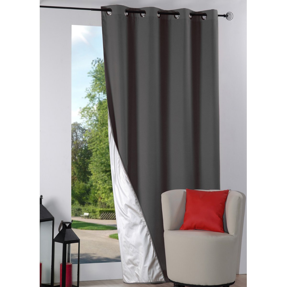 Rideau thermique été gris anthracite, LOVELY CASA