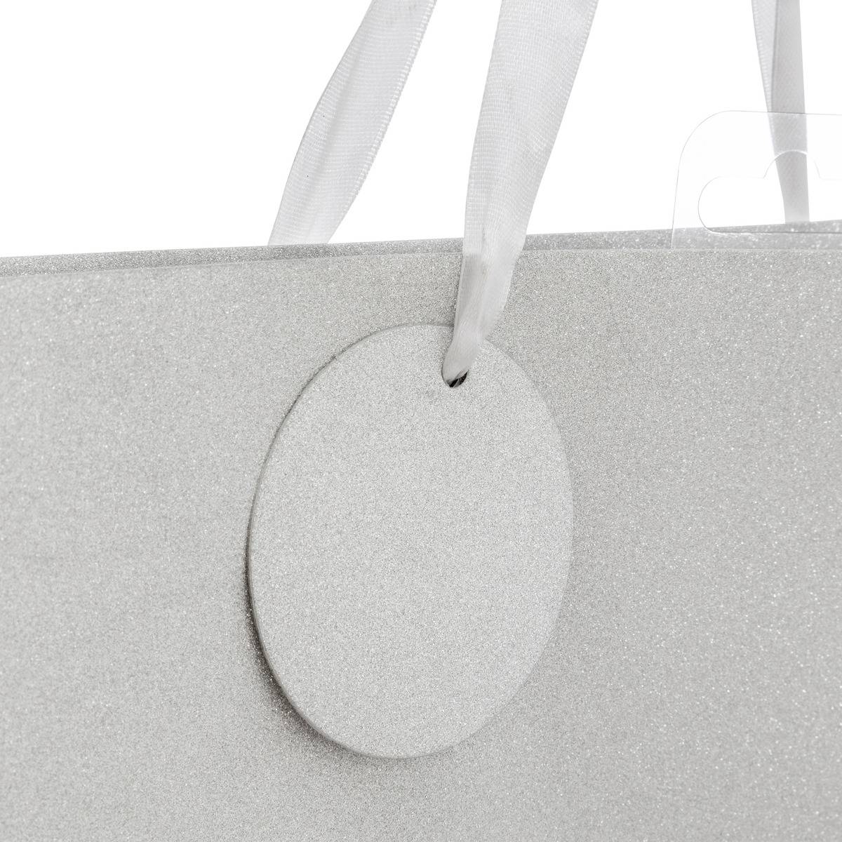 Sac cadeau paillettes taille moyenne rouge argent, ATMOSPHERA